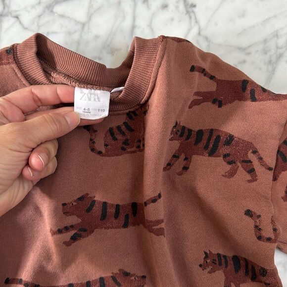 Zara Toddler Sweatsuit Tiger Set Sz 4/5 - Picture 3 of 7